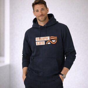 Scotch & Soda Graphic Hoodie Mens Small Tropic Life Pullover